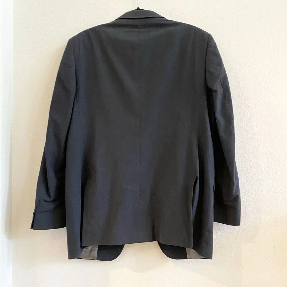 BANANA REPUBLIC Men's 44 Regular Black Sport Coat Notched Collar 100%‎ Cotton
